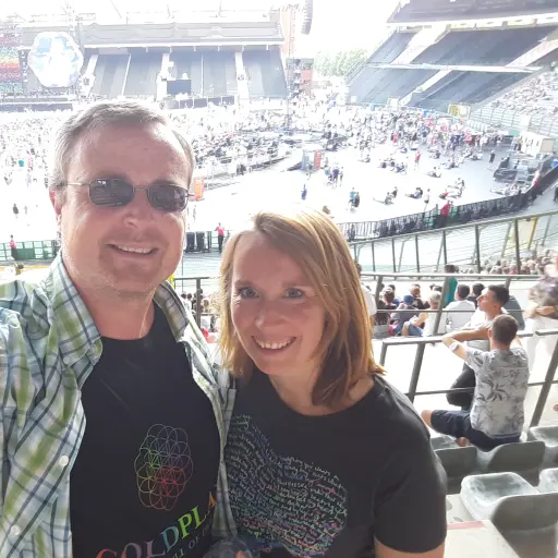 Au concert de Coldplay avec mon épouse