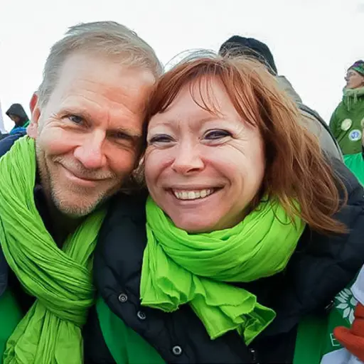 Marc et moi à la marche pour le climat à Ostende en décembre 2015